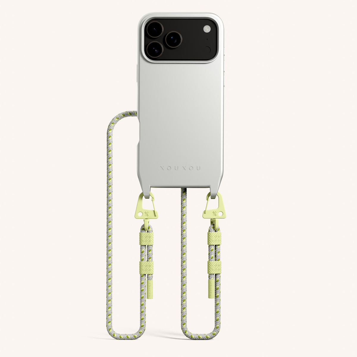 Phone Necklace with Carabiner Rope for iPhone 17 Pro with MagSafe in Y Total View | XOUXOU #phone model_iphone 17 pro