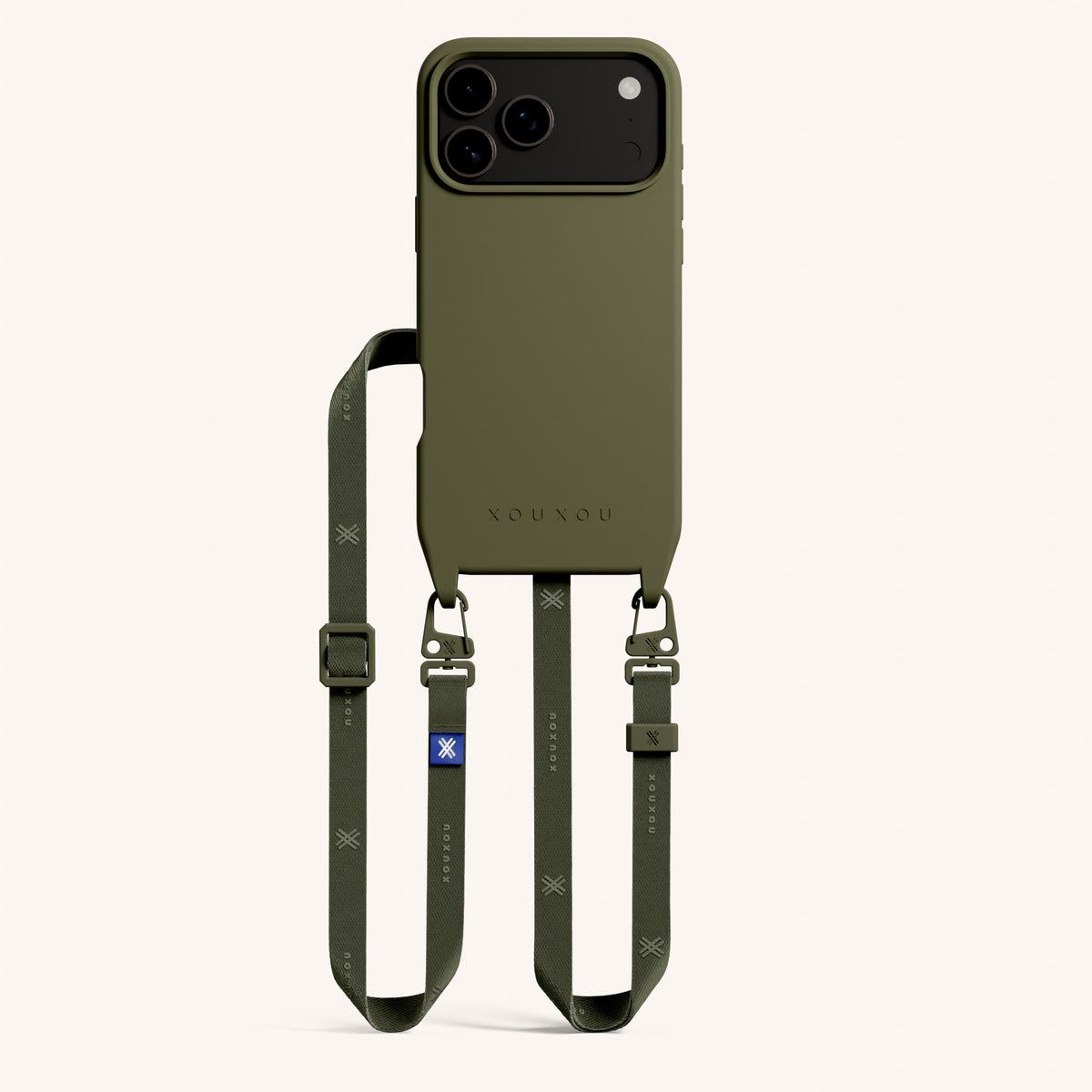 Phone Necklace with Slim Lanyard for iPhone 17 Pro with MagSafe in Moss Total View | XOUXOU #phone model_iphone 17 pro