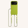 Phone Necklace with Carabiner Rope for iPhone 17 Pro with MagSafe in Olive and Spotted Total View | XOUXOU #phone model_iphone 17 pro